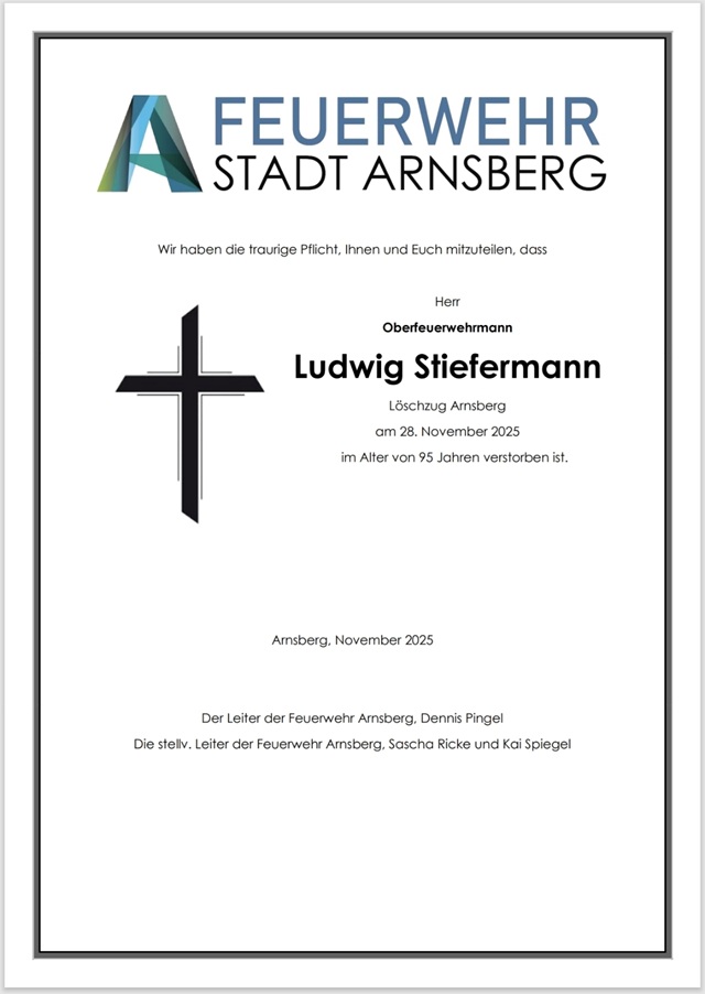 Nachruf Ludwig Stiefermann